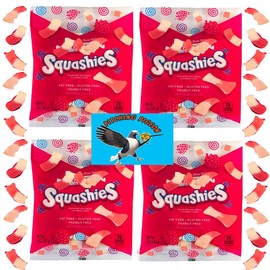 Squashies Raspberry and Cream Foam Marshmallows Gummy Candy 20oz Total - Includes PITCHING PIGEON Brand Magnet
