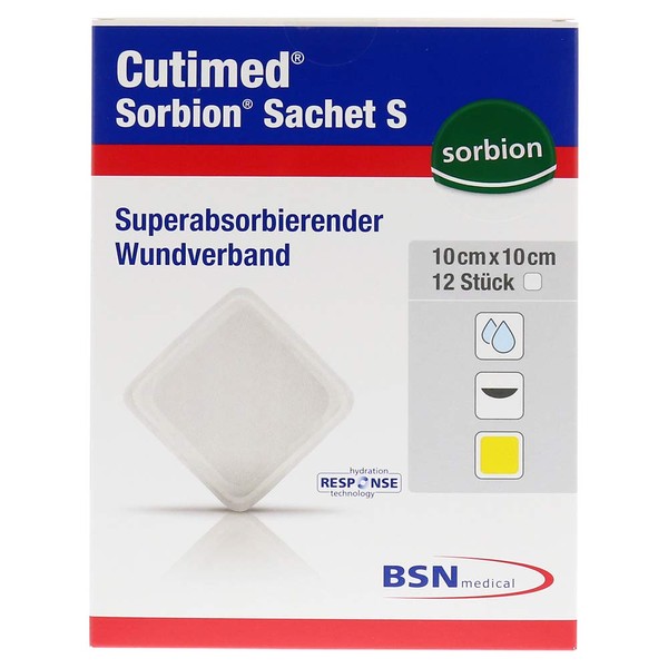 BSN medical Sorbion Cutimed Sachet S Wound Dressing 10 x 10 cm Pack of 12