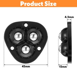 Self Adhesive Mini Caster Wheels, Appliance Wheels Swivel Stainless Paste Universal Wheel, 360 Degree Rotation Sticky Pulley for Kitchen Appliances, Bins and Box(32pcs, Triple, Black)