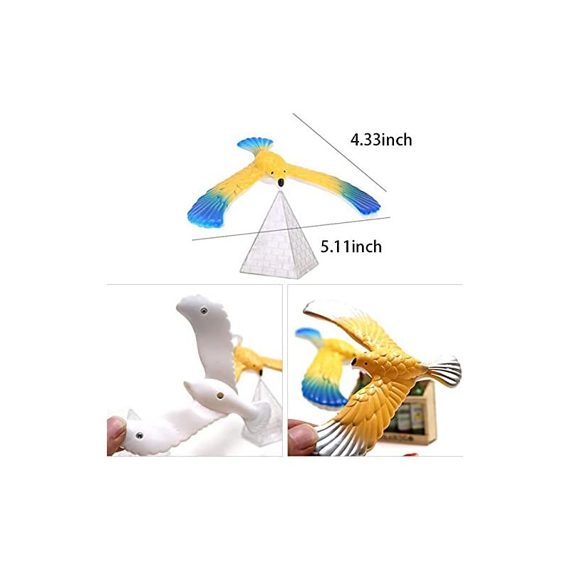 C&H Solutions 8 Pcs Cute Balancing Bird with Clear Triangle
