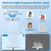 Hibbent Upgraded All Metal 10"Rainfall Showerhead Combo, High Pressure Shower