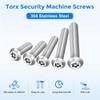 uxcell 5Pcs Torx Security Machine Screws, 1/4-20 x 3/4" 304