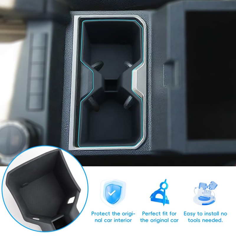 Auovo Cup Holder Insert for 2025 Toyota 4Runner Accessories Non-Slip