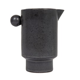 Creative Co-Op Modern Small Stoneware Pitcher or Vase, Charcoal Grey 24 oz.