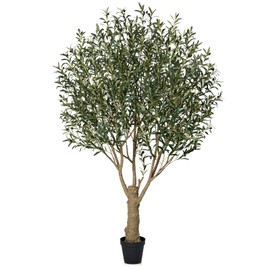 VeriNatural Olive Tree Artificial 8FT Tall - UV Resistant Faux Olive Trees with Strong Trunk for Outdoor - Large Potted Silk Fake Plant for Indoor Home Living Room Office Patio Decor, VN160