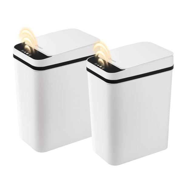FRESHLIX Smart Touchless Bathroom Trash Can 2.6 Gallon Automatic Motion