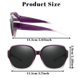 EujRcf 2 Pcs Over Glasses Sunglasses Women, for Driving UV Protection Men and Women, for Polarised Fashion Over Glasses UV400 Protection Ideal for Daily Use