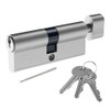 SISAV 50/45T Thumb Turn Euro Lock Cylinder(95mm),Brass Material,Nickel Surface Treatment,High