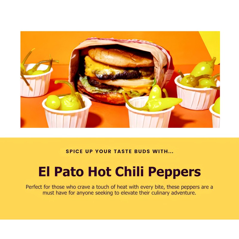 El Pato Hot Chili Peppers 22oz Pickled Yellow Chili Peppers