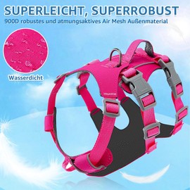 SlowTon No Pull Dog Harness - Lightweight, Escape Proof Dog Harness with Padded Carry Handle, Adjustable, Reflective Full Body Dog Harness for Small, Medium and Large Dogs