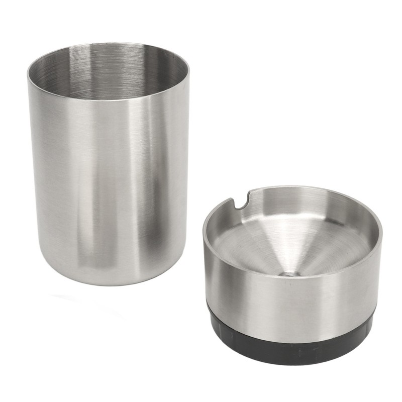 Car Ashtray with Lid Portable Removable Stainless Steel Smokeless Ashtray