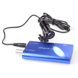 DOC.ROYAL Portable 5W Headlight Headlamp with Two Clips for Lab Loupe Magnifier (Blue)