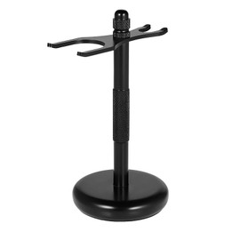 LONGCHANX Razor and Brush Stand Stainless steel Razor Holder and Shaving Brush Stand Shaving Accessories Valentine's Day for Him Dad Men (Black)