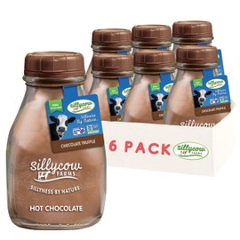 Sillycow Farms Hot Chocolate Mix Truffle Flavor | Vegan, Nut Free Certified Quality Cocoa Powder | Gluten-Free, Non-GMO & Dairy-Free | Reusable Packaging | 16.9 Oz Reusable Glass Bottle - Pack of 6