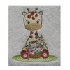Giraffe (1326) - Embroidered Medium Weight Star Fleece Baby Blanket