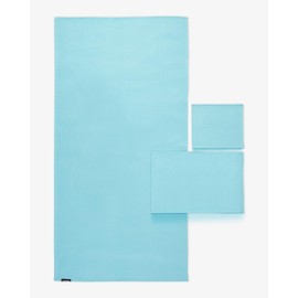 Liveology Sorrento Waffle 3 PCE Set Aqua| Unique Blend of Bamboo Viscose and Cotton | Breathable & Highly Absorbent | Sturdy Yet Light 260 GSM Fabric