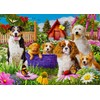 ENJOY Puzzle Dogs and Puppies in Garden Illustration – 1000