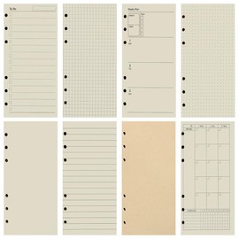 A5 80 sheets/160 Pages Lined Loose Leaf Punched Paper Refills Paper for 6 Hole Binder Personal Organizer Diary Notebook Refillable Planner Loose Leaf Refill Paper-Grid (A5)