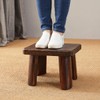 SINOBEST Wooden Stool, Rectangular Bedside Step Stool, Step Ladder for