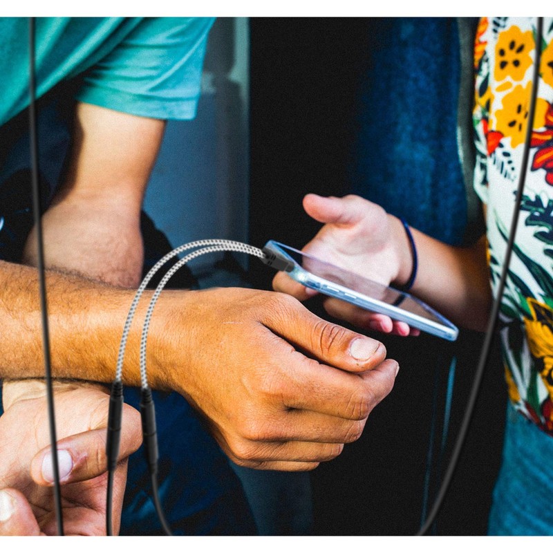 DuKabel 2 Splitter Cable 3 Pole Splitter 3.5mm Audio Distribution