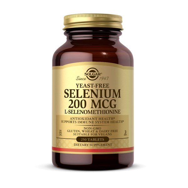 Solgar Yeast-Free Selenium 200 mcg, 250 Tablets - Supports Antioxidant