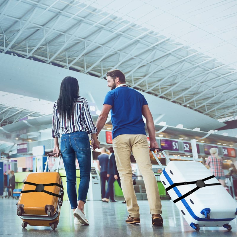 Suitcase Strap, Luggage Strap Strap, Elasticity Suitcase Strap, Cross, Black