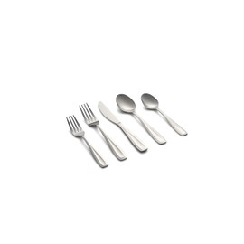 Cambridge Silversmiths Waylen Mirror 40-Piece with Rustic Bronze Buffet Flatware Set