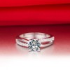 [THREE MAN] Engagement Ring 4 Prong NSCD Diamond Ring for
