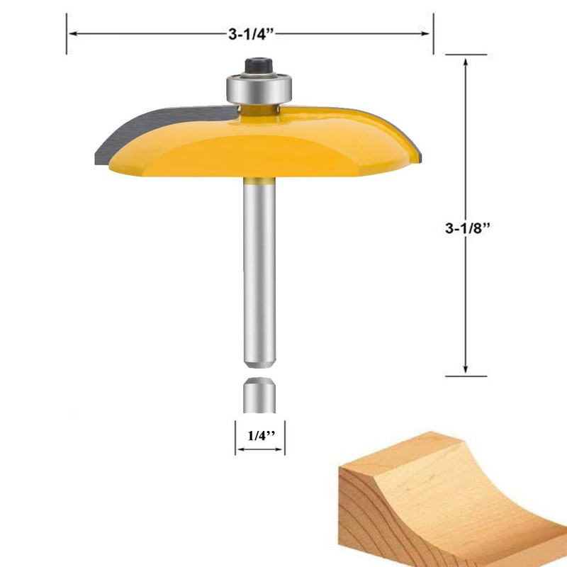 LEATBUY Router Bit Set 3 PCS 1/4 Inch Shank Tongue