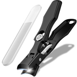 [Amazon.co.jp Limited] Nail Clippers, Made in Japan, Stainless Steel, High Quality, Shatterproof, Nail File Set, Extra Large Opening, One Click Switch, Storage Case Included, Waterproof, For Hands