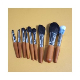 Lumina D Brush Makeup Soft Bristles 9-Piece Set Black Pouch