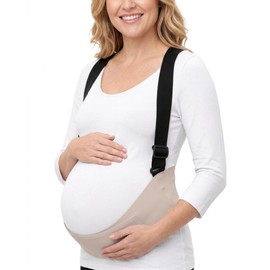 Momfree Belly Bands for Pregnant Women, Belt Pregnancy Belly Support Band Adjustable, Maternity Belt with Back Brace Straps, Pelvic Support, Comfortable, Highly Resilient(Gray-Small)