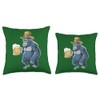 Beer Drinking Gorilla With Cowboy Hat Throw Pillow