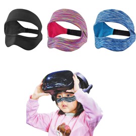 3 PCSVR Sweat Mask, Adjustable Face Cover Universal for Meta Quest 3/3S Headset, Adjustable Size VR Sweat Band, Gear, VR Workouts Sweat Band Washable Keeping Tidy (Balck+Blue+Pink)