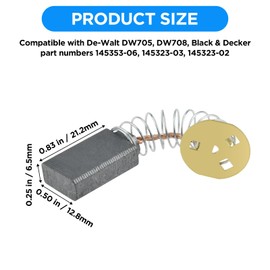 145323-06 145323-02 and 145323-03 Carbon Motor Brushes DW705 DW708 DW715 DW359 DW361 DW362 DW744 DW744SB Compatible with DW Miter Saw Circular Saw Table Saw (4 Pcs)