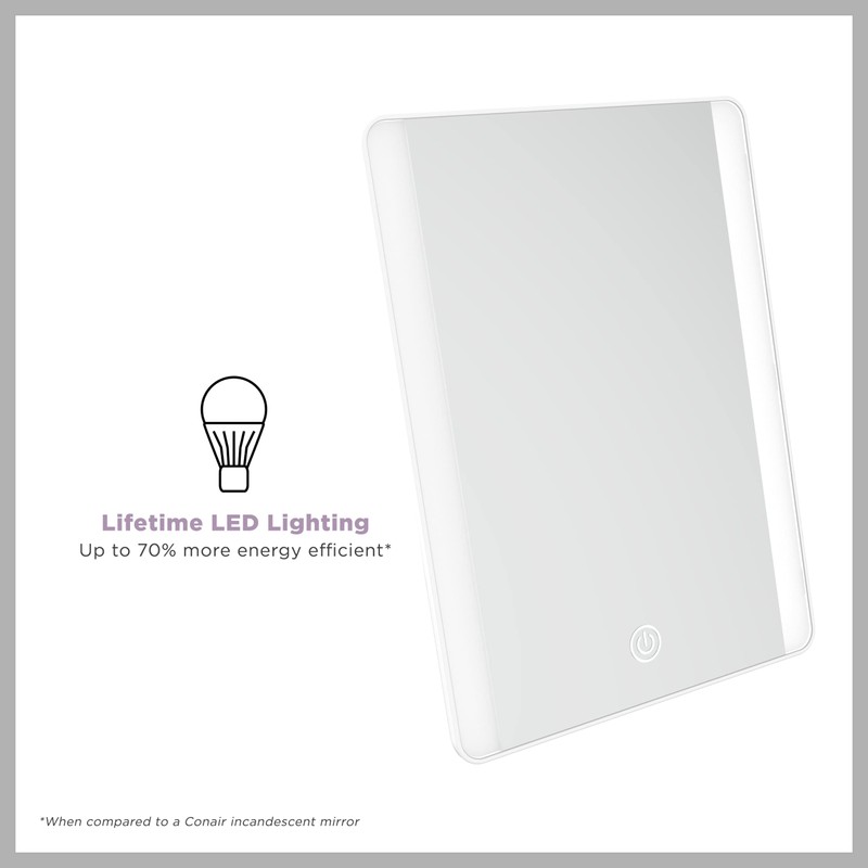 Conair Lighted Makeup Mirror, Makeup Organizer with Mirror, Storage Box,