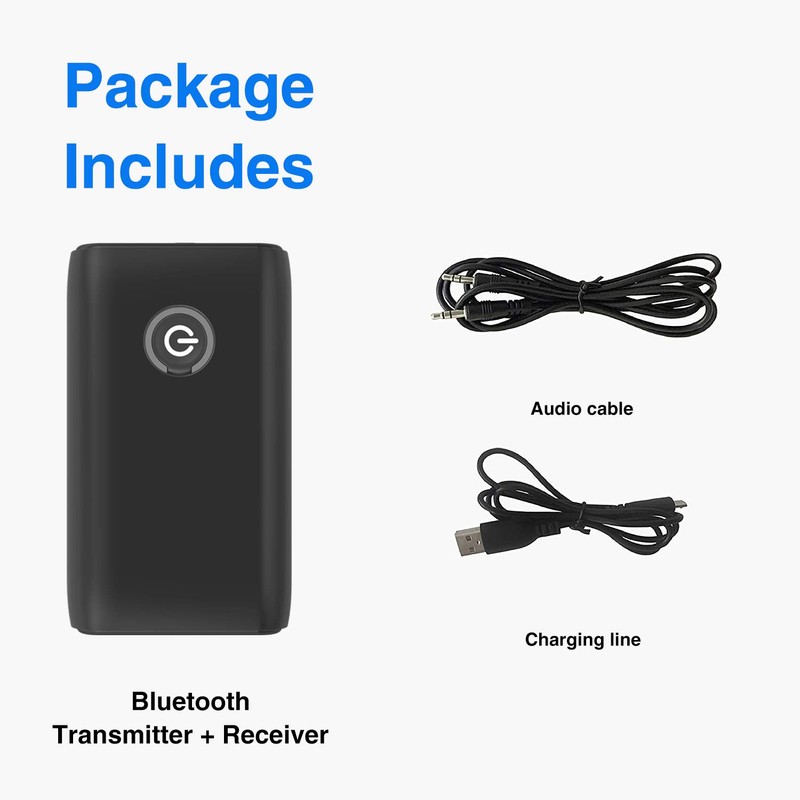 Bluetooth 5.3 Transmitter and Receiver, 2-in-1 3.5mm Wireless Audio Adapter,