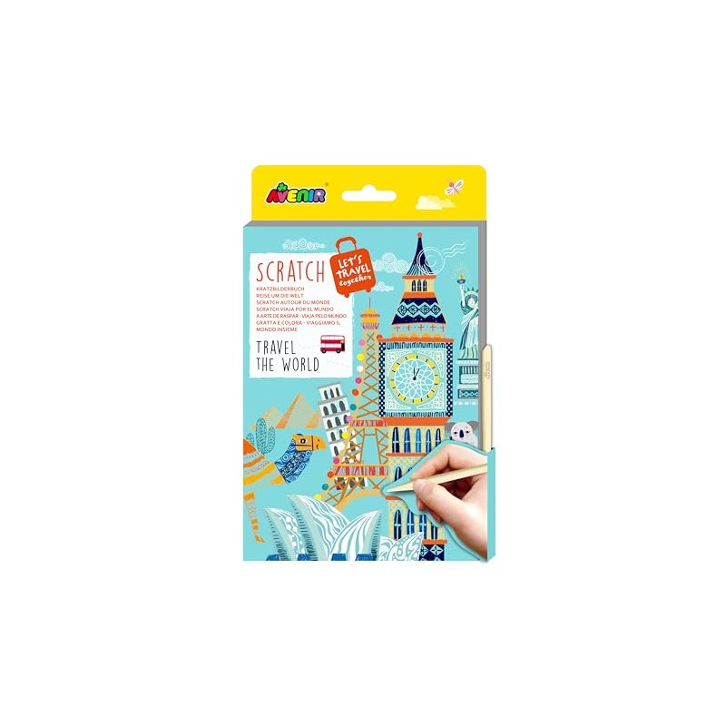 Avenir Scratch Travel The World Themed Activity Book, 15 Rainbow