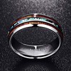 Vakki 8mm Mens Wedding Bands with Hawaiian Koa Wood Abalone