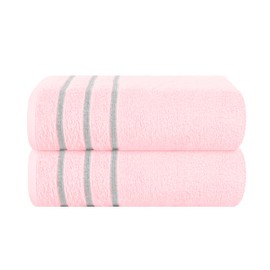 MyOwn Cotton 2 Pack Oversized Bath Towel Set 28x55 inches, Large Bath Towels, Ultra Absorbant Compact Quickdry & Lightweight Towel, Ideal for Gym Travel Camp Pool - Pink