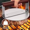 Edelstahl Burger Smasher Set,Schwergewicht mit Holzgriff Edelstahl Grillspachtel und 6.6