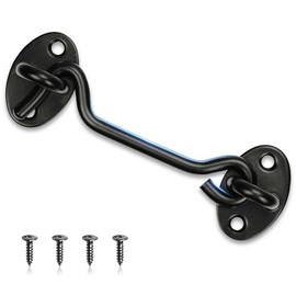 AsonTao Door Latch, Door Lock Latch, Gate Latch, Barn Door Lock, Hook and Eye Latch Best for Window, Bedroom,Sliding Door. 4Inch ASONTAO (Door Lock - 1Pcs)