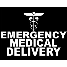 Emergency Medical Delivery - 2 feet Wide - Vinyl Die Cut Decal/Sticker for Windows, Cars, Trucks, Etc.