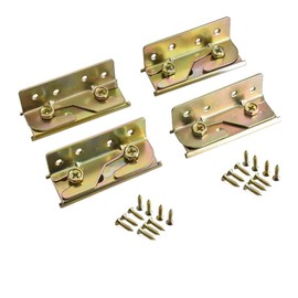heyous 4PCS Galvanised Steel Bed Rail Hinge with Screw Bed Rail Bracket Heavy Duty Anti Deformation Bed Rail Accessories Wooden Bed Frame Connector Suitable for Headboard and Footboard