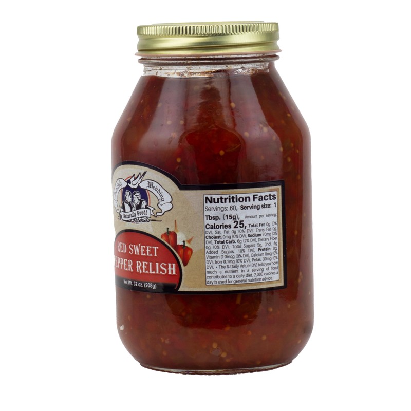 Amish Wedding Red Sweet Pepper Relish 32 Ounces (Pack of