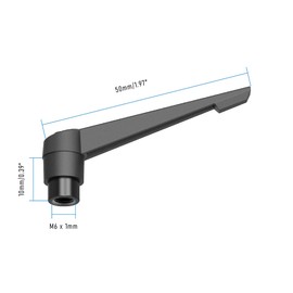 Skweawert Adjustable Clamping Lever Handles, M6 Female Thread Knobs Rotating Screw Locking Quick Release Ratchet Push Button Handle, Black