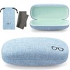 Vemiss Hard Shell Eyeglasses Cases, Linen Fabrics Protector Sunglasses Case,
