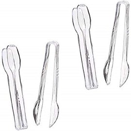 Clear Plastic Tongs, 6 1/2", 4 Pack