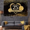 Happy 25th Anniversary Backdrop Decorations, Happy 25th Anniversary Banner, 25th