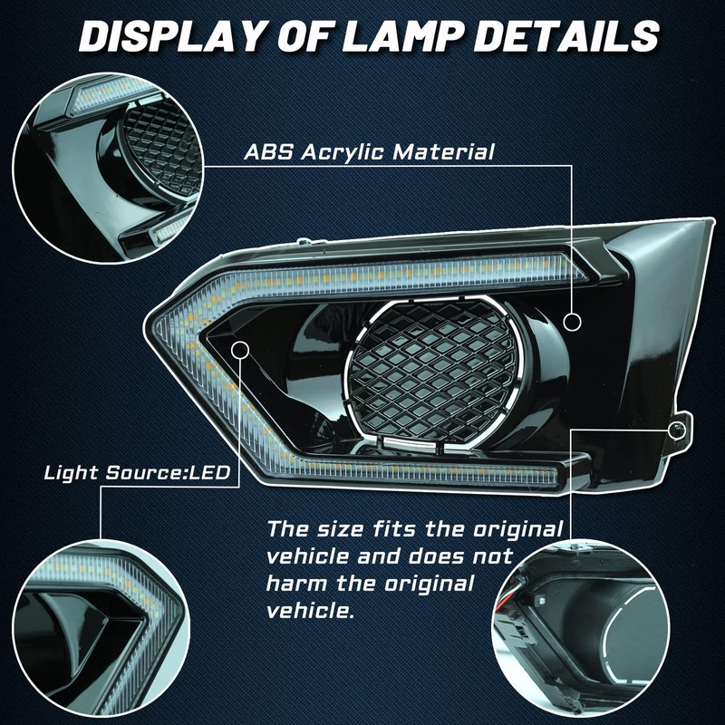 GEEGEETOP Switchback White/Amber LED Front Bumper Fog Daytime Running Lamp